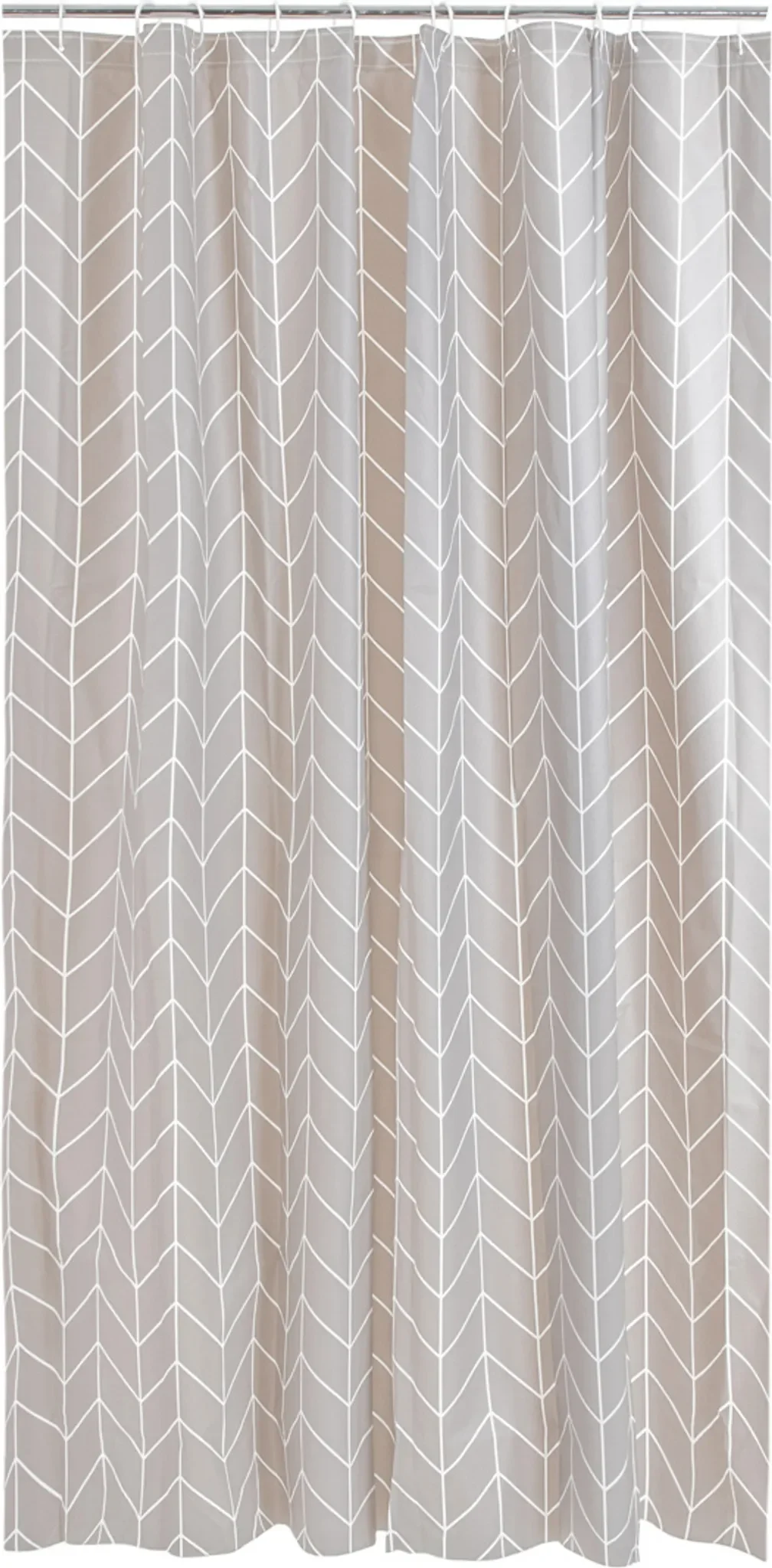 HOMLA ENDO Duschvorhang 180x180 cm – Grau mit Naturmuster