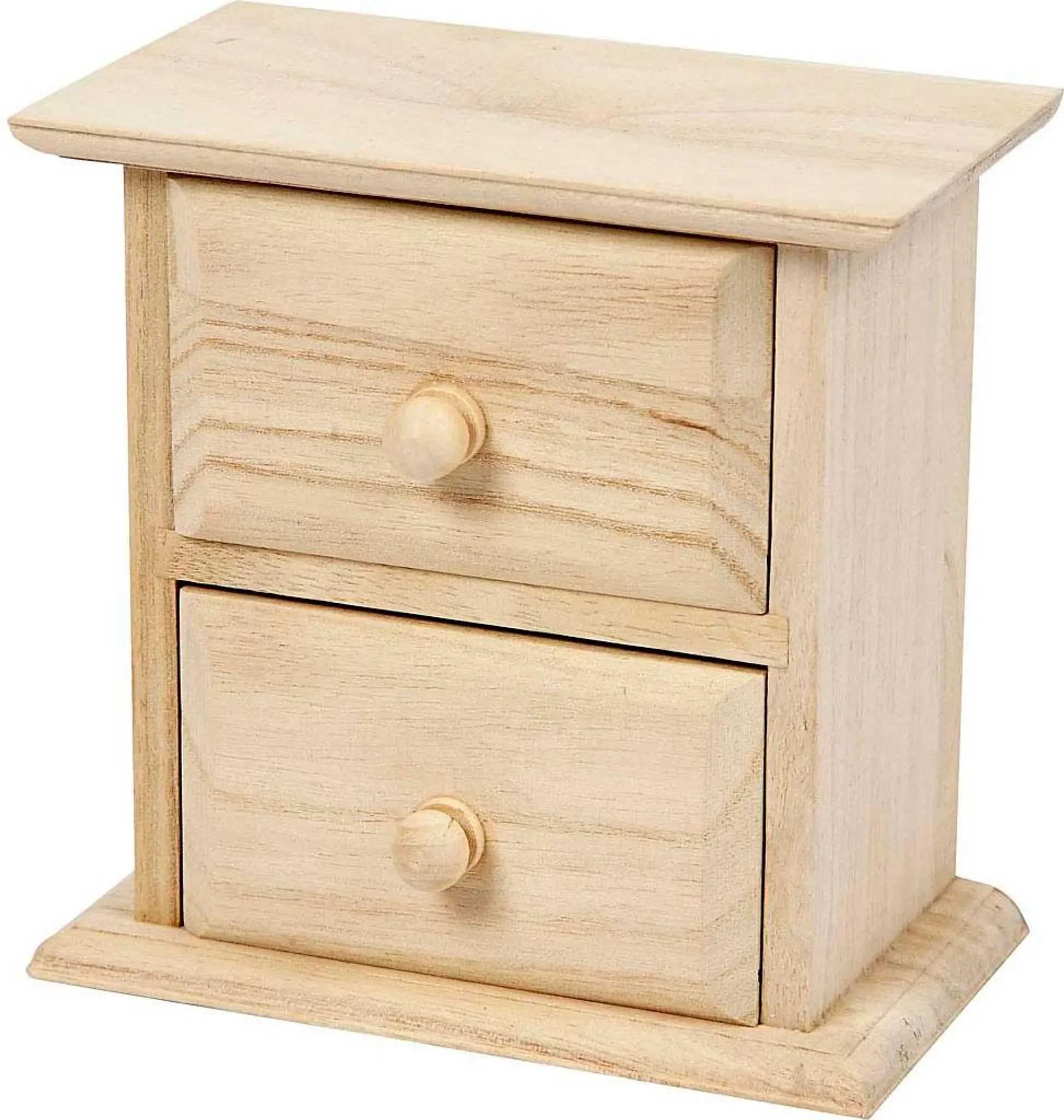 Creativ Company Mini-Kommode aus Holz – 13 x 7,5 x 13 cm, mit 2 Schubladen