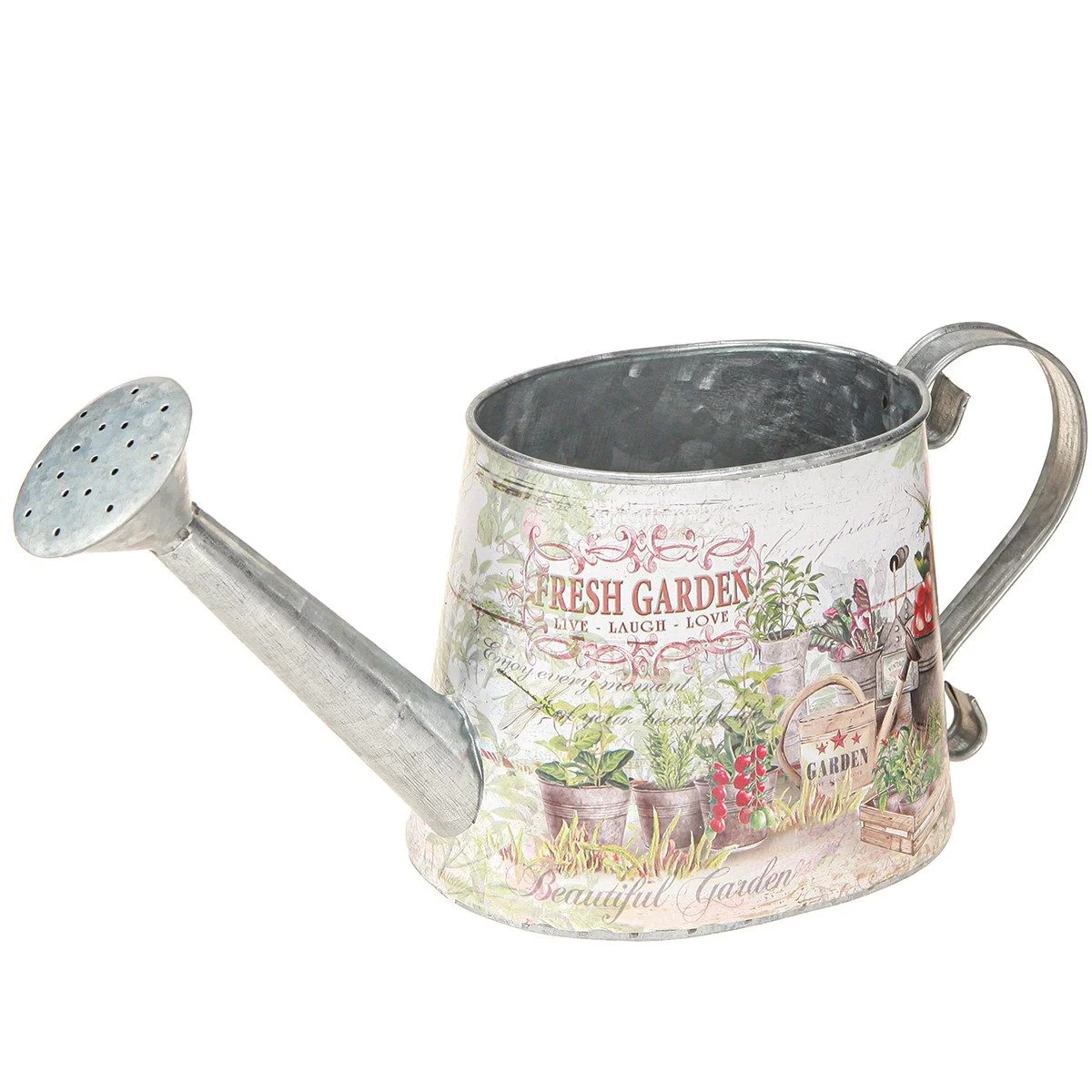 Gießkanne Vintage Deko – Silber, Metall, Retro Stil