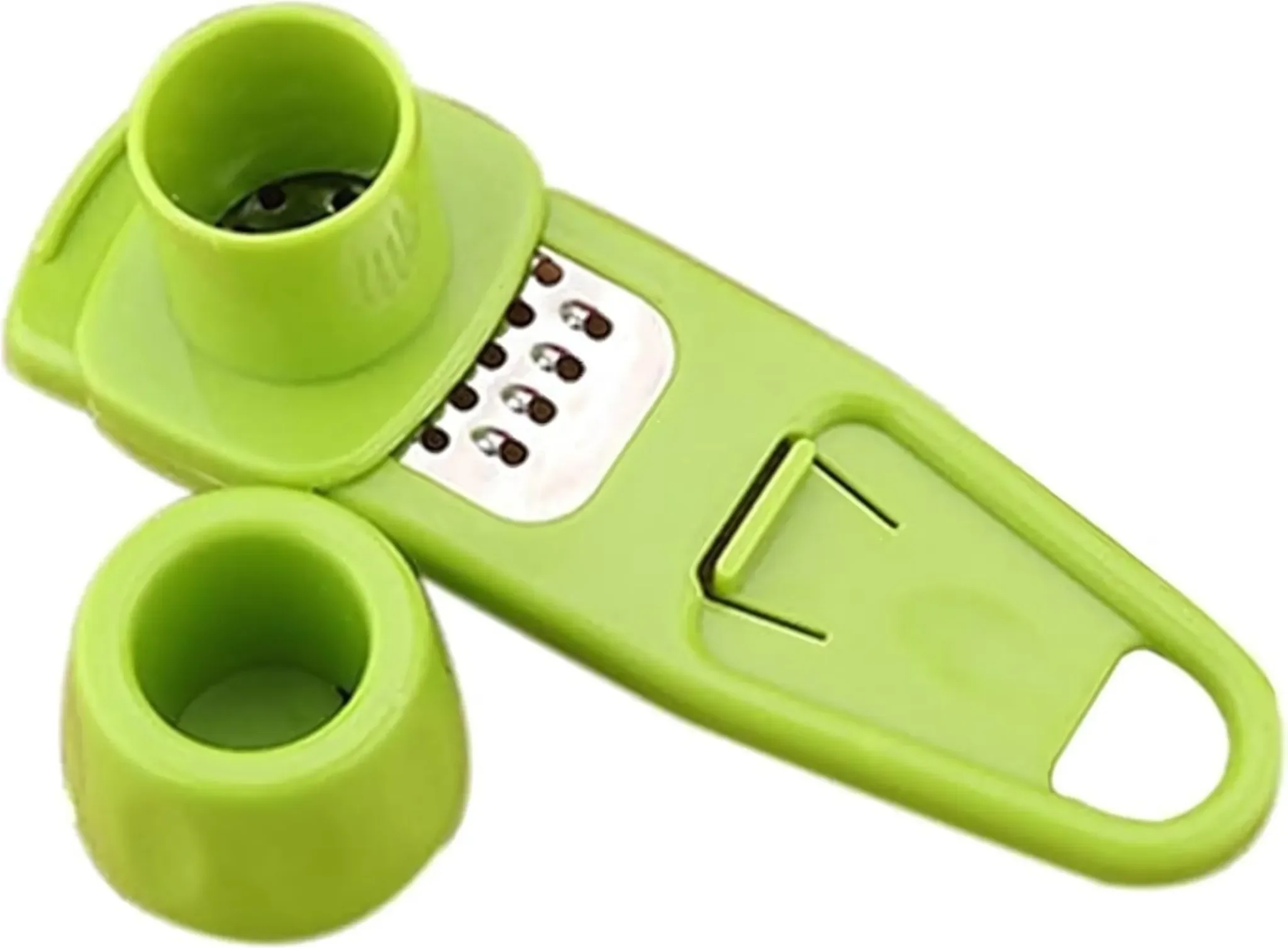 Kompakte Knoblauch- und Ingwerreibe – Grüner Mini-Zerkleinerer für die Küche