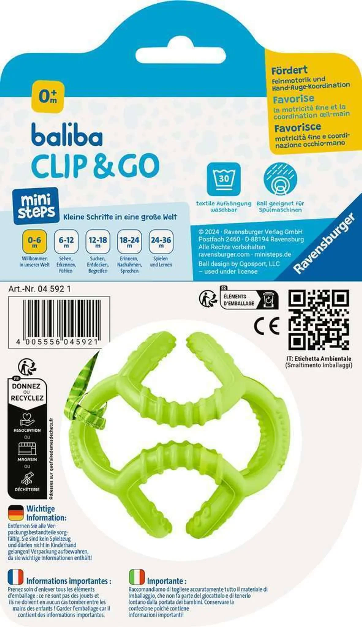 baliba Clip & Go Greifball – Grün | Ravensburger 04592