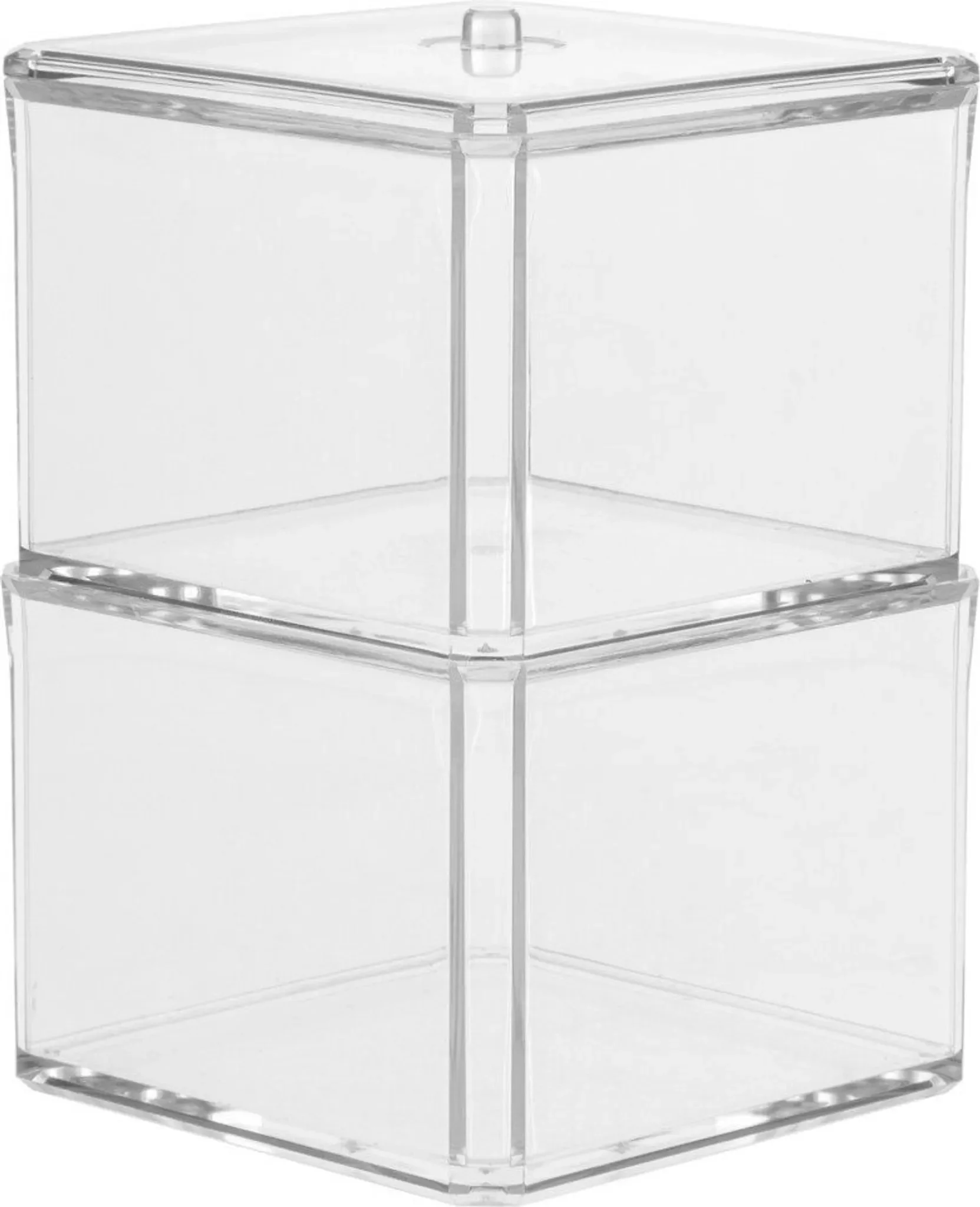 5five Simply Smart Kosmetik-Aufbewahrungsdose „Selena“ – 2-tlg., transparent, 9,4 x 9,4 x 16,7 cm