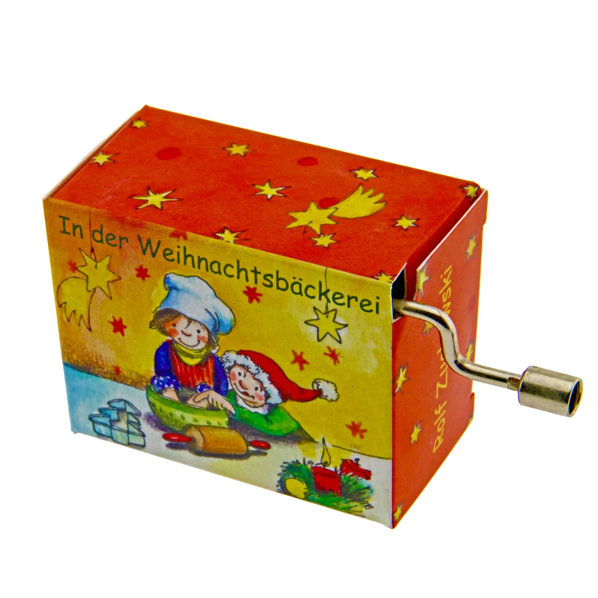 Spieluhr „In der Weihnachtsbäckerei“ – Mini-Drehorgel mit Resonanzholz