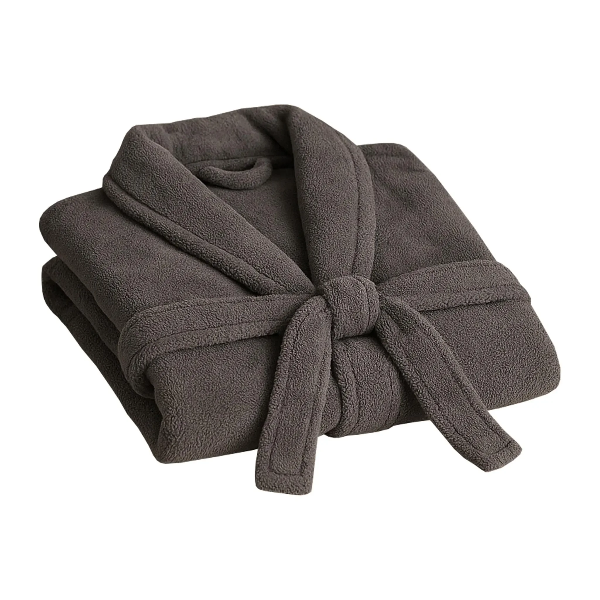 Bestlivings Bademantel 4XL Grau – Flauschiger Unisex Morgenmantel mit Schalkragen & Taschen