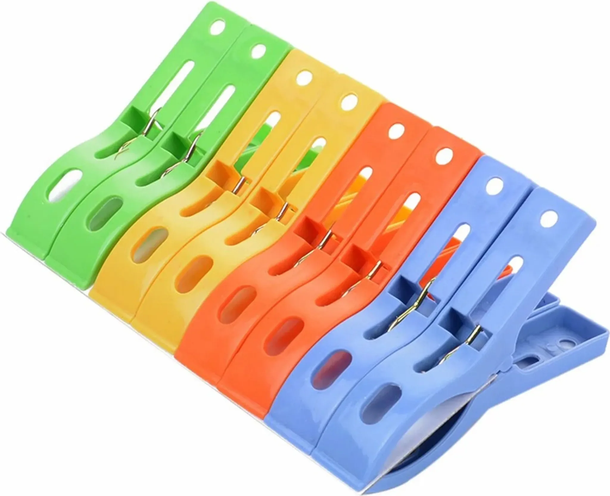 8er-Set Wäscheklammern aus Kunststoff – starke Klammern für Haushalt, Bad & Küche