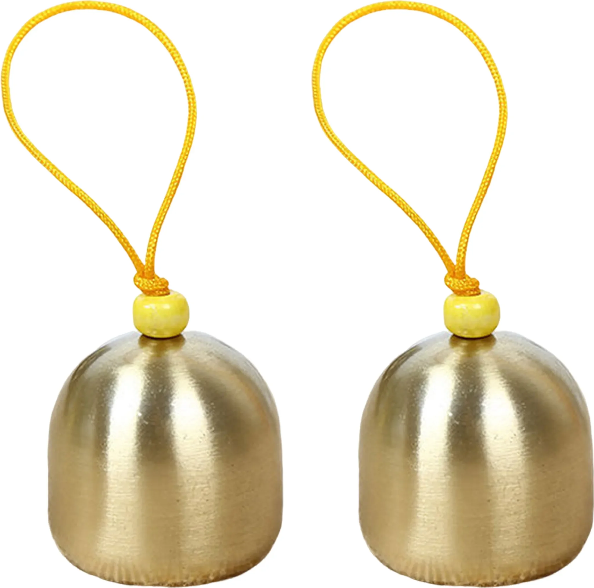 2er-Set Vintage-Glocken – Metall, gelb – Weihnachtsbaumdeko & Partyzubehör
