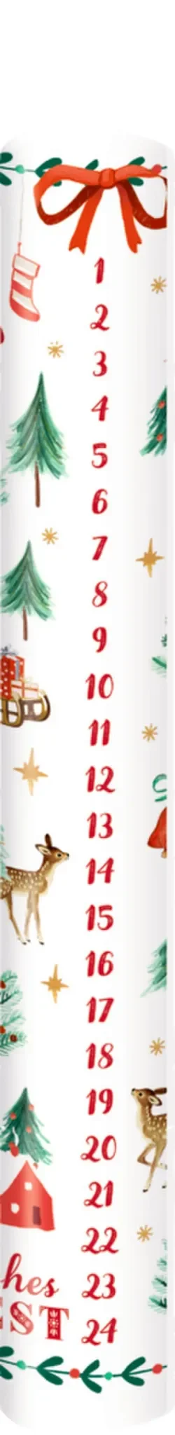 Adventskalender-Kerze mit 24 Zahlen – Nostalgische Weihnachtskerze